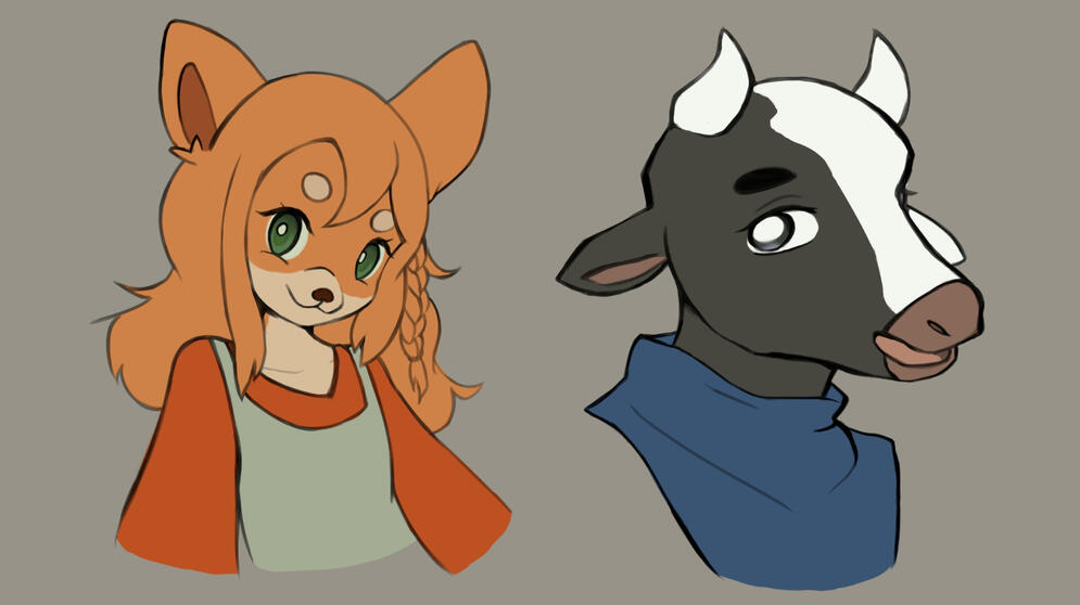 Bust-up anthro furry
